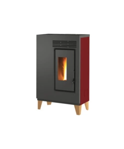 STUFA A PELLET SLIM CARIS "FIORE" CON PIEDINI BORDEAUX 5,0 KW