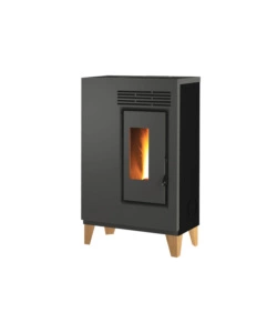 STUFA A PELLET SLIM CARIS "FIORE" CON PIEDINI NERO 5,0 KW