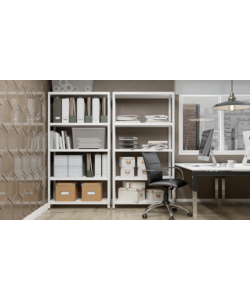 SCAFFALE IN METALLO "ETTORE" BIANCO A BULLONE CON 5 PIANI, 100x40x187 CM PORTATA 80 KG - GRIMA