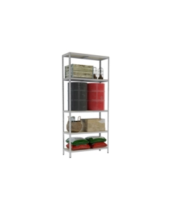 SCAFFALE IN METALLO E LEGNO "JOKER" A BULLONE CON 5 PIANI, 90x40x174 CM PORTATA 175 KG - GRIMA