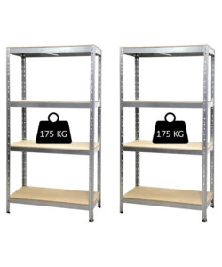 SCAFFALI IN METALLO "JOKER" A INCASTRO CON 4 PIANI, 90x40x174 CM PORTATA 175 KG - GRIMA