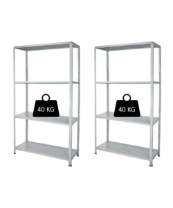 SCAFFALI IN METALLO "MINI" A BULLONE CON 4 PIANI, 75x30x138 CM PORTATA 40 KG - GRIMA
