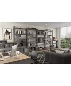 SCAFFALE IN METALLO "KOMPOS" RACK PESANTE CON 3 PIANI A PIANETT, 186x50x240 CM PORTATA 1200 KG - GRIMA