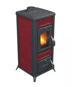 STUFA A LEGNA VULCANIA "RINA" BORDEAUX 5,6 KW