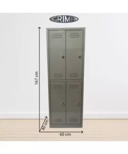 ARMADIO SPOGLIATOIO IN METALLO GRIMA 4 ANTE, 60X40X167 CM