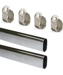 KIT 2 BASTONI APPENDIABITI OVALI CON SUPPORTI, 950 MM