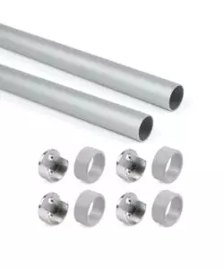 KIT 2 TUBI PER ARMADIO ALLUMINIO COLOR GRIGIO, 750 MM