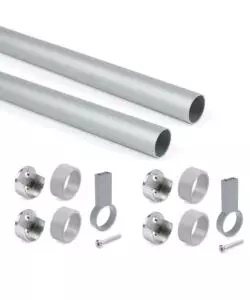 KIT 2 TUBI PER ARMADIO ALLUMINIO COLOR GRIGIO, 1150 MM