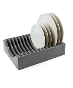 ORGANIZER PER PIATTI IN PLASTICA GRIGIA, MAX 13 PIATTI