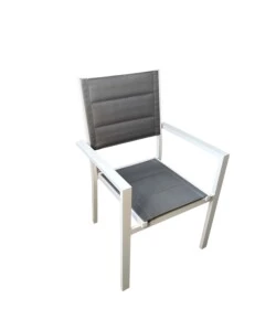 SEDIA DA ESTERNO EUROGARDEN IN ALLUMINIO E TEXTILENE GRIGIO 60X56,5X87 CM