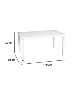 TAVOLO DA ESTERNO EUROGARDEN IN ALLUMINIO GRIGIO CHIARO 152X90X75 CM