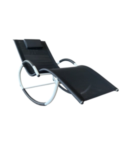 SDRAIO A DONDOLO DA ESTERNO EUROGARDEN "RELAXING" NERO E BIANCO 64X160X81 CM