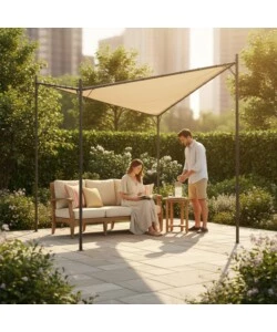 GAZEBO DA ESTERNO EUROGARDEN "MIAMI" IN ACCIAIO ECRÙ 3X3 M