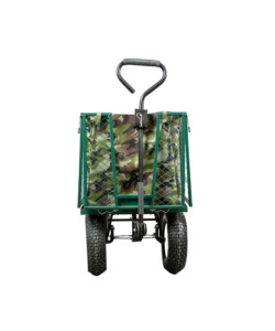 CARRELLO DA GIARDINO PIEGHEVOLE IN ACCIAIO EURO GARDEN CON SACCA E CESTELLO 107X55X85 CM