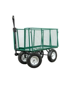 CARRELLO DA GIARDINO PIEGHEVOLE IN ACCIAIO EURO GARDEN CON SACCA E CESTELLO 107X55X85 CM
