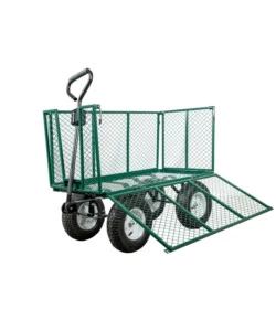 CARRELLO DA GIARDINO PIEGHEVOLE IN ACCIAIO EURO GARDEN CON SACCA E CESTELLO 107X55X85 CM