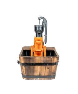 FONTANA DA ESTERNO A CASCATA CON MULINO IN LEGNO E RICIRCOLO ACQUA 60X40X64H CM