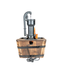 FONTANA DA ESTERNO A CASCATA CON MULINO IN LEGNO E RICIRCOLO ACQUA 60X40X64H CM