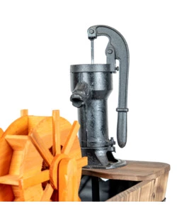 FONTANA DA ESTERNO A CASCATA CON MULINO IN LEGNO E RICIRCOLO ACQUA 60X40X64H CM