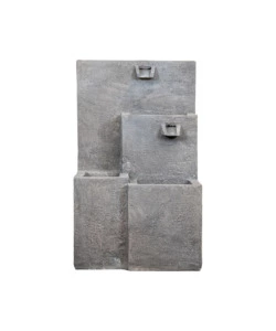 FONTANA DA ESTERNO A DUE VASCHE CON PORTAVASO E POMPETTA PER RICIRCOLO ACQUA 42X40X70 CM