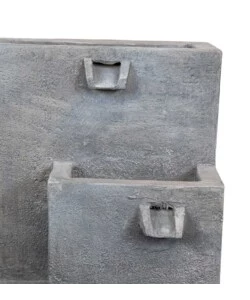 FONTANA DA ESTERNO A DUE VASCHE CON PORTAVASO E POMPETTA PER RICIRCOLO ACQUA 42X40X70 CM