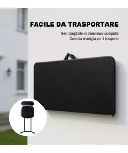 SET DA CAMPEGGIO PIEGHEVOLE EUROGARDEN IN POLIETILENE NERO 4 SEDUTE E TAVOLO