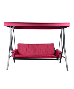 DONDOLO DA GIARDINO 3 POSTI EUROGARDEN "RED PASSION" IN ACCIAIO E POLIESTERE BURGUNDY 240X130X182 CM