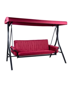 DONDOLO DA GIARDINO 3 POSTI EUROGARDEN "RED PASSION" IN ACCIAIO E POLIESTERE BURGUNDY 240X130X182 CM