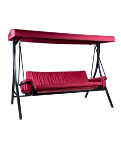 DONDOLO DA GIARDINO 3 POSTI EUROGARDEN "RED PASSION" IN ACCIAIO E POLIESTERE BURGUNDY 240X130X182 CM