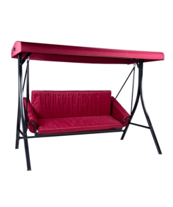 DONDOLO DA GIARDINO 3 POSTI EUROGARDEN "RED PASSION" IN ACCIAIO E POLIESTERE BURGUNDY 240X130X182 CM