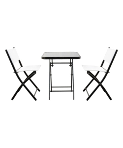 SET DA GIARDINO PIEGHEVOLE EUROGARDEN "BISTRO" BIANCO 2 SEDUTE E TAVOLINO