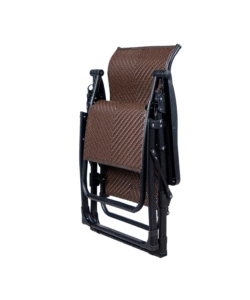 SDRAIO PIEGHEVOLE RECLINABILE CON BRACCIOLI EUROGARDEN "GRAVITY" IN RATTAN MARRONE 95X68X113 CM