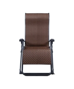 SDRAIO PIEGHEVOLE RECLINABILE CON BRACCIOLI EUROGARDEN "GRAVITY" IN RATTAN MARRONE 95X68X113 CM