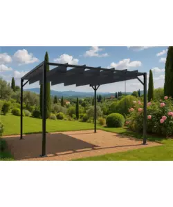 PERGOLA BIOCLIMATICA DA ESTERNO EUROGARDEN "LOUVER" IN ACCIAIO GRIGIO 3X3 M