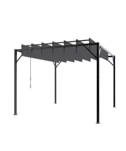 PERGOLA BIOCLIMATICA DA ESTERNO EUROGARDEN "LOUVER" IN ACCIAIO GRIGIO 3X3 M
