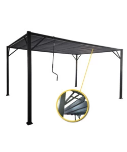 PERGOLA BIOCLIMATICA DA ESTERNO EUROGARDEN "LOUVER" IN ACCIAIO GRIGIO 3X3 M
