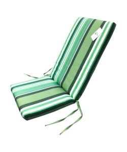 CUSCINO PER SEDIA DA ESTERNO CON SCHIENALE E FANTASIA A RIGHE VERDE 35+55X40 CM