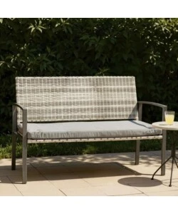 PANCHINA DA ESTERNO EUROGARDEN "SPRING" CON CUSCINO IN METALLO E PE RATTAN GRIGIO 115X60X87 CM