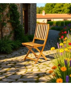 SEDIA DA ESTERNO PIEGHEVOLE EUROGARDEN "NAVIS" IN LEGNO DI ACACIA 56X43X96 CM