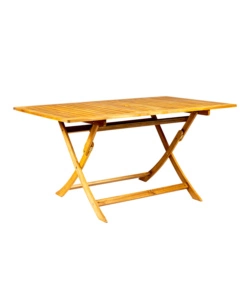 TAVOLO DA ESTERNO RETTANGOLARE PIEGHEVOLE EUROGARDEN "TRAPANI" IN LEGNO DI ACACIA 150X90X75 CM