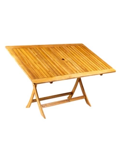 TAVOLO DA ESTERNO RETTANGOLARE PIEGHEVOLE EUROGARDEN "TRAPANI" IN LEGNO DI ACACIA 150X90X75 CM