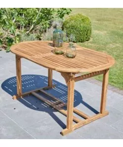 TAVOLO DA ESTERNO ALLUNGABILE EUROGARDEN OVALE IN LEGNO  DI ACACIA 150/200X100X75 CM