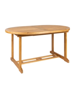 TAVOLO DA ESTERNO ALLUNGABILE EUROGARDEN OVALE IN LEGNO  DI ACACIA 150/200X100X75 CM