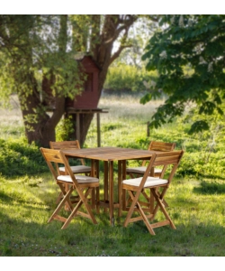 SET DA GIARDINO PIEGHEVOLE EUROGARDEN "VITTORIA" IN LEGNO DI ACACIA 4 SEDUTE E TAVOLO