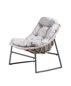 SET DA GIARDINO EUROGARDEN "LAS VEGAS" IN METALLO E PE RATTAN GRIGIO CON CUSCINI 4 SEDUTE E TAVOLINO