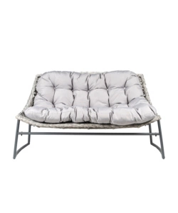 SET DA GIARDINO EUROGARDEN "LAS VEGAS" IN METALLO E PE RATTAN GRIGIO CON CUSCINI 4 SEDUTE E TAVOLINO