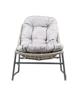 SET DA GIARDINO EUROGARDEN "LAS VEGAS" IN METALLO E PE RATTAN GRIGIO CON CUSCINI 4 SEDUTE E TAVOLINO
