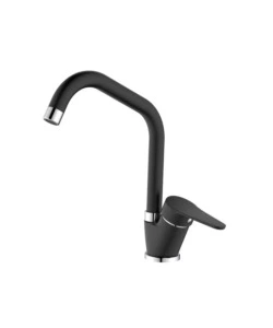 RUBINETTO CUCINA "ALLEN" MONOCOMANDO BOCCA ALTA NERO, D 40 MM