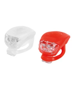 KIT LAMPEGGIANTI A LED PER BICICLETTA LAMPA ANTERIORE E POSTERIORE IN SILICONE - 92043