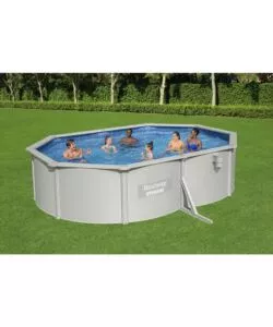 PISCINA FUORI TERRA ROTONDA BESTWAY "HYDRUM" 500X360X120 CM CON POMPA FILTRO A SABBIA COPERTURA, TAPPETINO BASE, SKIMMER, SCALETTA E DISPENSER CHEMCONNECT - COD. 56586
